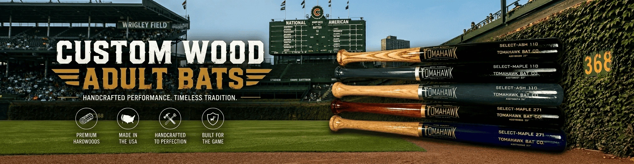 Custom Wood Adult Bats